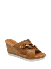 Lotus Brown Casual Wedge Mule Sandals - Image 1 of 4
