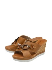 Lotus Brown Casual Wedge Mule Sandals - Image 2 of 4