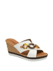 Lotus White Casual Wedge Mule Sandals - Image 1 of 4