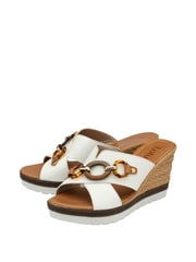 Lotus White Casual Wedge Mule Sandals - Image 2 of 4