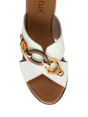 Lotus White Casual Wedge Mule Sandals - Image 4 of 4