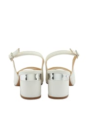 Lotus White Peep Toe Slingback Sandals - Image 3 of 4