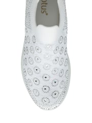 Lotus White Casual Knit Trainers - Image 4 of 4