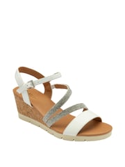 Lotus White Open Toe Wedge Sandals - Image 1 of 4