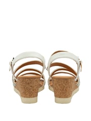 Lotus White Open Toe Wedge Sandals - Image 3 of 4