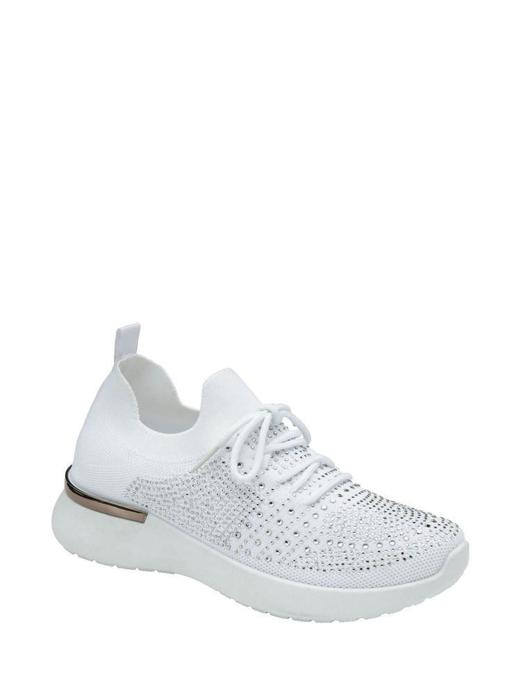 Lotus White Casual Knit Trainers - Image 1 of 4