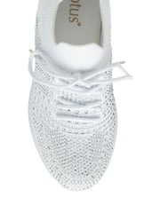 Lotus White Casual Knit Trainers - Image 4 of 4