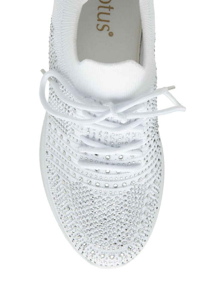 Lotus White Casual Knit Trainers - Image 4 of 4