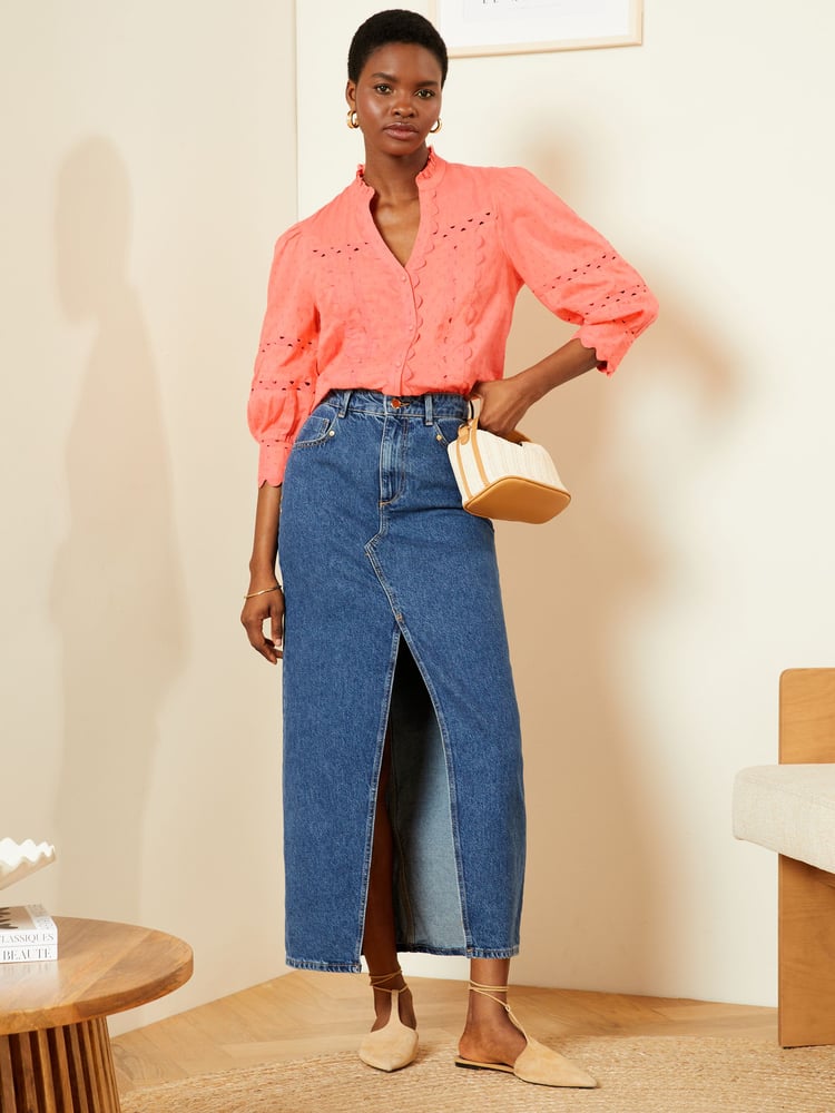 Love & Roses Pink V Neck Ric Rac Trim Blouse - Image 4 of 4 Love & Roses Pink V Neck Ric Rac Trim Blouse - Image 4 of 4