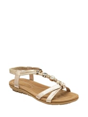 Lotus Gold Casual Open Toe Holiday Sandals - Image 1 of 4