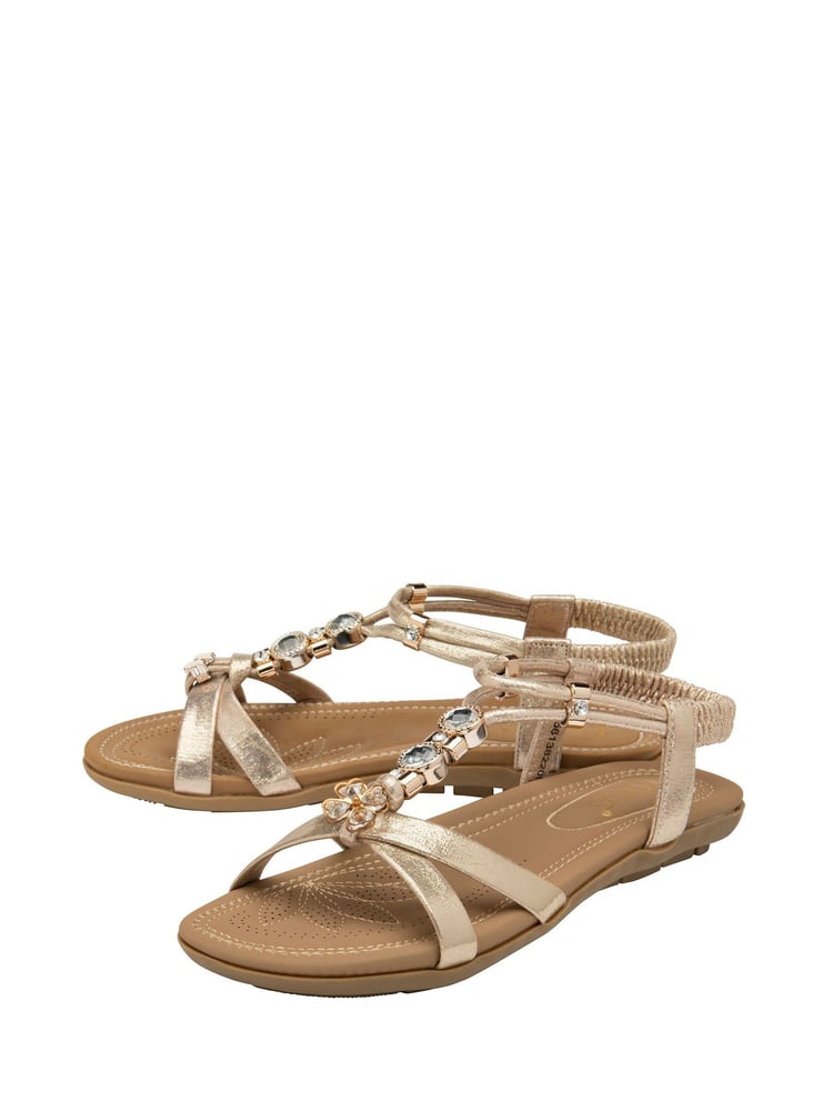 Lotus Gold Casual Open Toe Holiday Sandals - Image 2 of 4