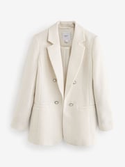 Ecru Fitted Boucle Blazer - Image 5 of 6