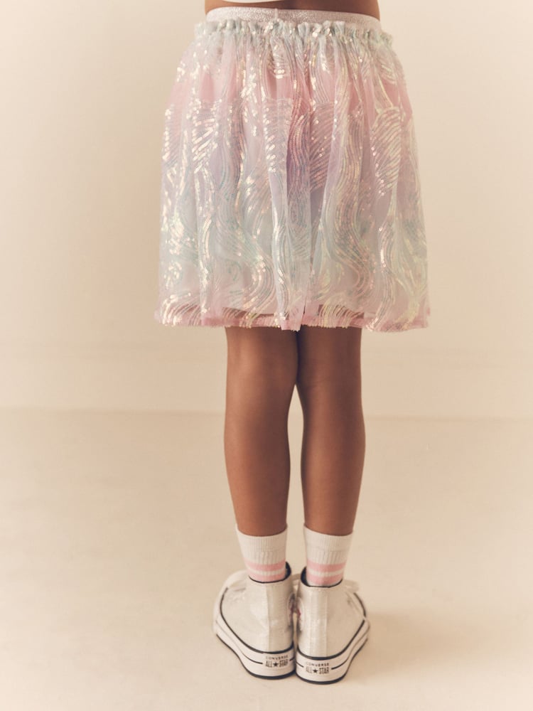 Pink/Blue Sequin Pull On Skirt (3-16yrs) - Image 2 of 5