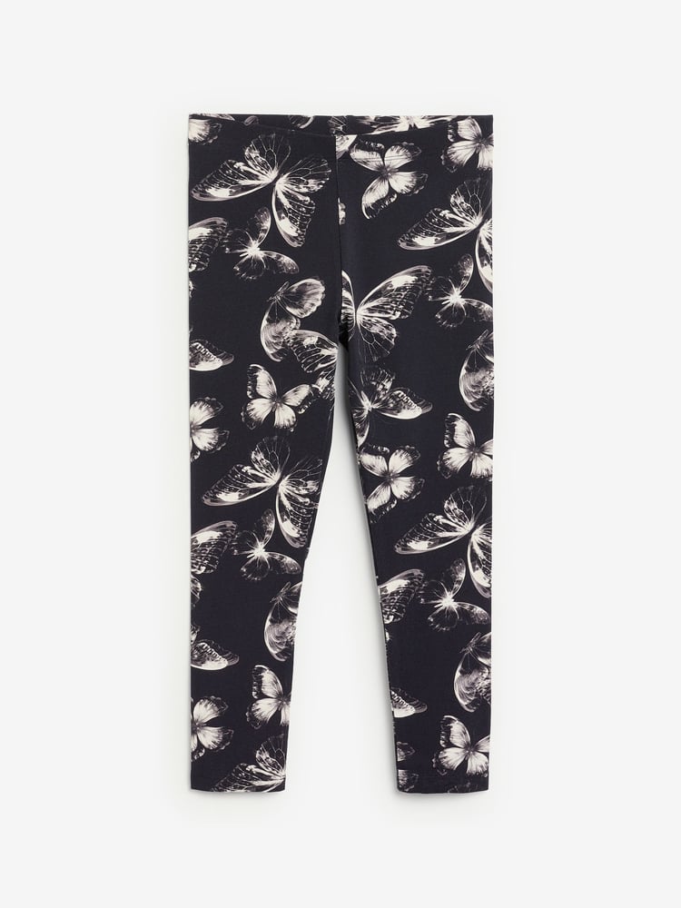 Khaki Green/Charcoal Grey/Purple Butterfly Leggings 5 Pack (3-16yrs) - Image 2 of 8