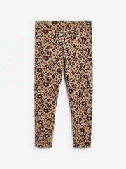 Khaki Green/Charcoal Grey/Purple Butterfly Leggings 5 Pack (3-16yrs) - Image 5 of 8