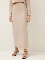 Cream Mesh Sequin Midi Skirt - Image 2 of 6
