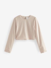 Cream Mesh Sequin Bow Back Top - Image 6 of 7