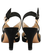 Lotus Black Slingback Occasion Cross Strap Sandals - Image 3 of 4