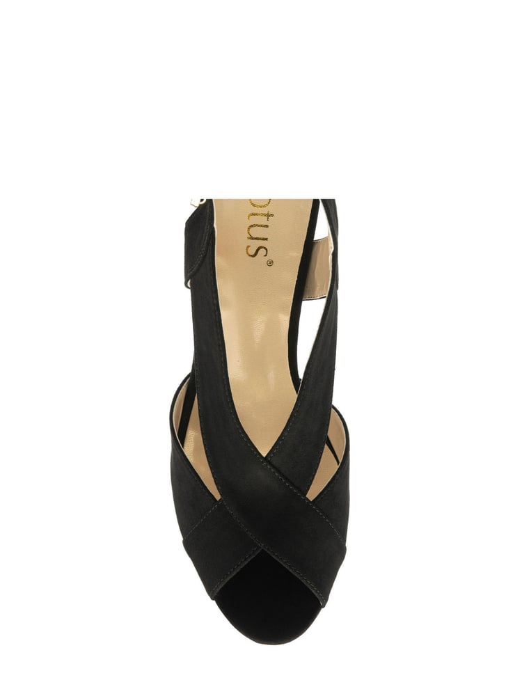 Lotus Black Slingback Occasion Cross Strap Sandals - Image 4 of 4