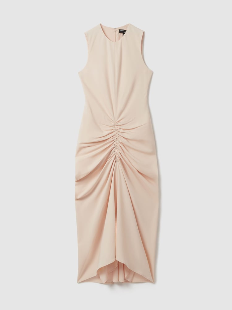 Reiss Blush Felicity Ruched Bodycon Midi Dress - Image 2 of 6