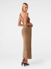 Forever New Gold Kairo One Shoulder Glitter Maxi Dress - Image 2 of 4