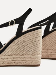 Linzi Black Lexie Strappy Square Toe Wedges - Image 5 of 5