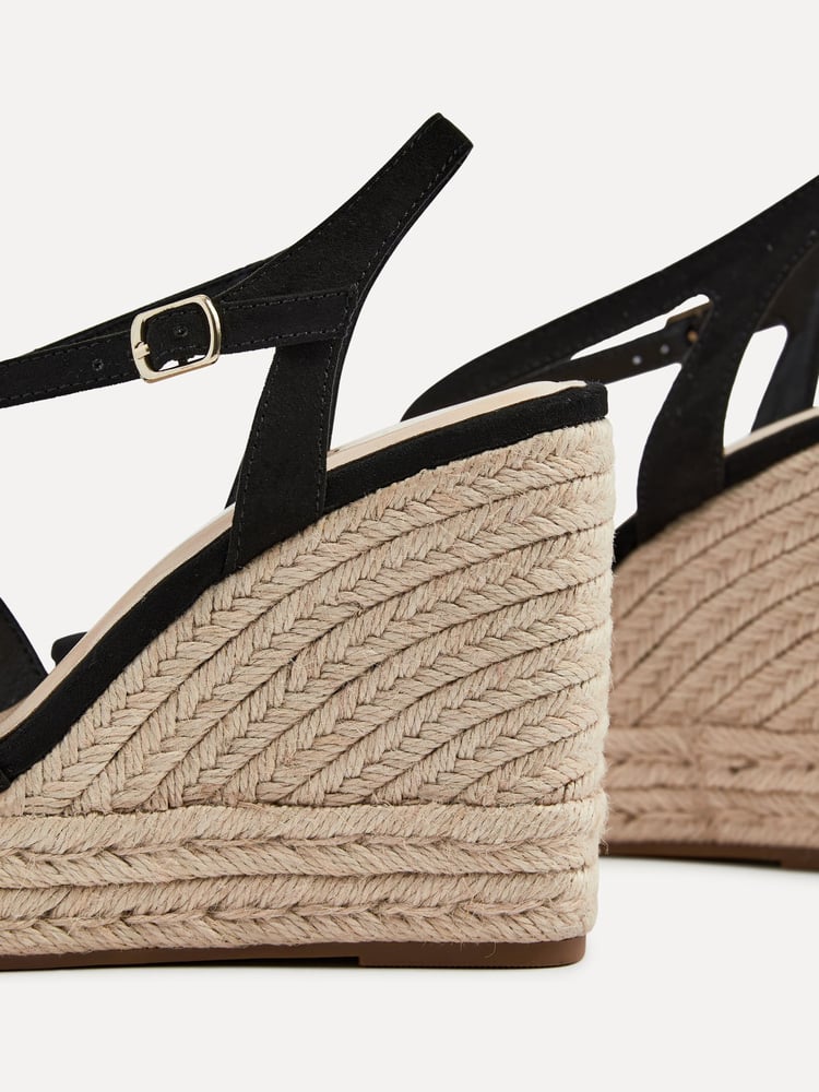Linzi Black Lexie Strappy Square Toe Wedges - Image 5 of 5