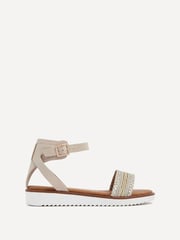 Linzi Nude Jaycee Flat Sandals With Embellished Front Strap - Image 2 of 5