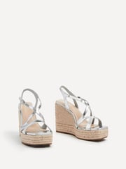 Linzi Silver Lexie Strappy Square Toe Wedges - Image 3 of 5