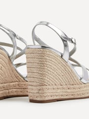 Linzi Silver Lexie Strappy Square Toe Wedges - Image 5 of 5