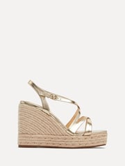 Linzi Gold Lexie Strappy Square Toe Wedges - Image 2 of 5