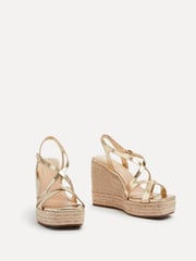 Linzi Gold Lexie Strappy Square Toe Wedges - Image 3 of 5