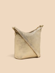White Stuff Gold Mini Fern Leather Cross-Body Bag - Image 2 of 4