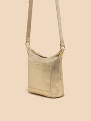 White Stuff Gold Mini Fern Leather Cross-Body Bag - Image 3 of 4