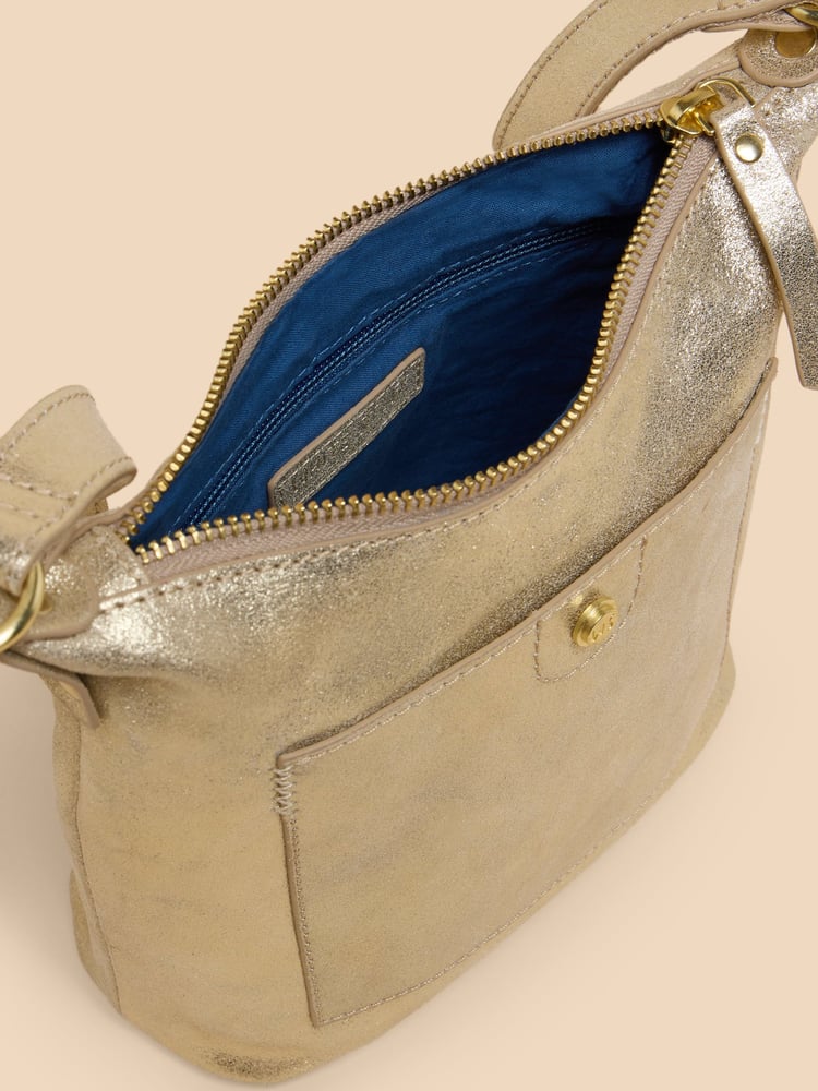 White Stuff Gold Mini Fern Leather Cross-Body Bag - Image 4 of 4 White Stuff Gold Mini Fern Leather Cross-Body Bag - Image 4 of 4