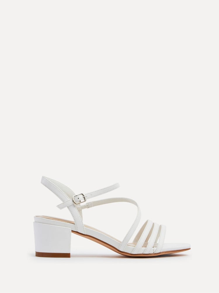 Linzi White Afia Strappy Block Heel Sandals - Image 2 of 5