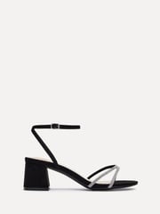 Linzi Black Dulcie Heeled Sandals With Diamante Front Strap - Image 2 of 5
