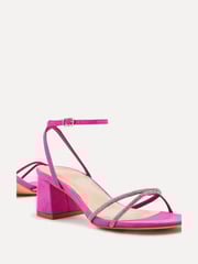 Linzi Pink Dulcie Heeled Sandals With Diamante Front Strap - Image 5 of 5