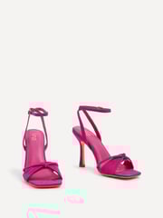 Linzi Pink Nola Strappy Heeled Sandals With Knotted Front Detail - Image 3 of 5