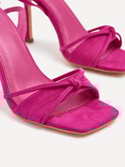Linzi Pink Nola Strappy Heeled Sandals With Knotted Front Detail - Image 4 of 5