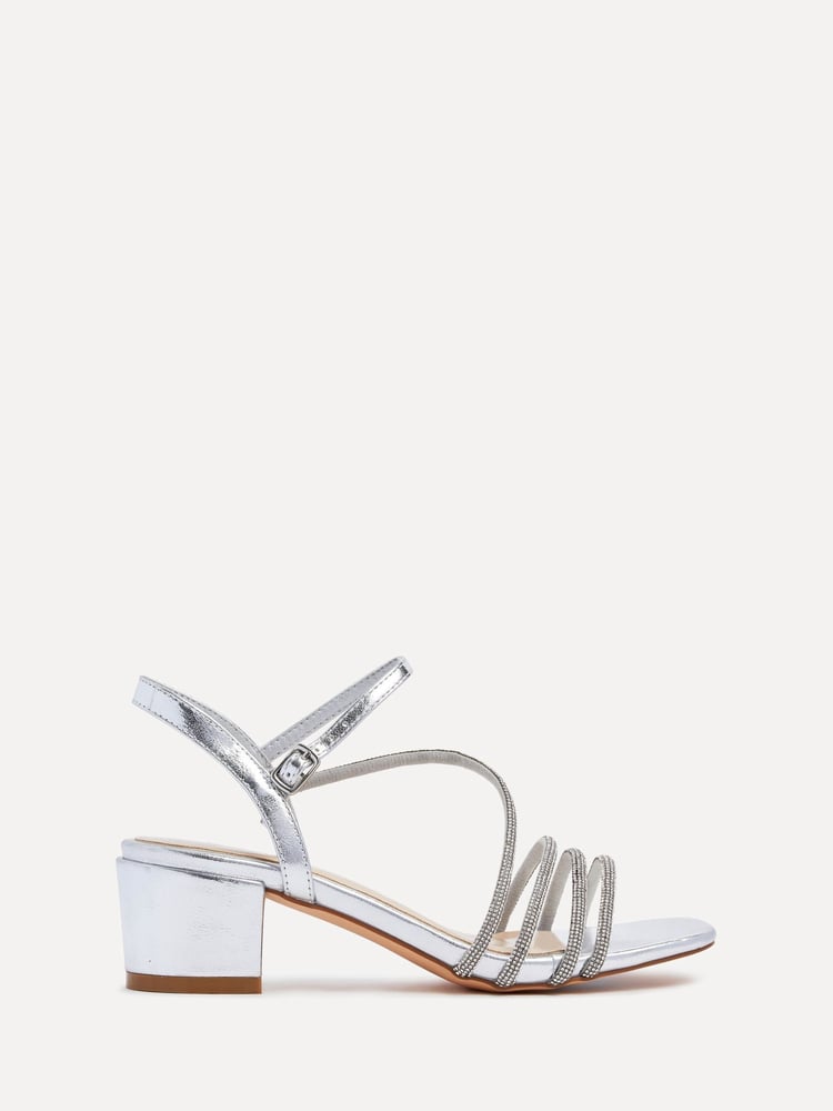 Linzi Silver Riri Diamante Embellished Strappy Heels - Image 2 of 5