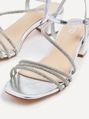 Linzi Silver Riri Diamante Embellished Strappy Heels - Image 5 of 5
