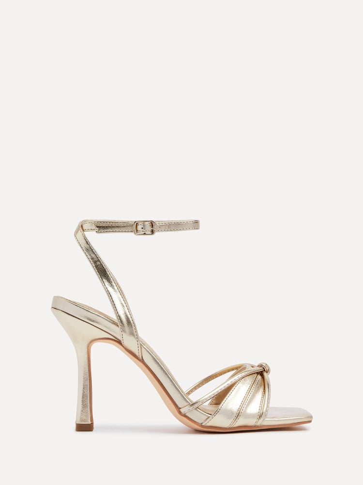 Linzi Gold Nola Strappy Heeled Sandals With Knotted Front Detail - Image 2 of 5