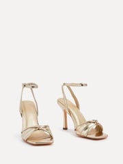 Linzi Gold Nola Strappy Heeled Sandals With Knotted Front Detail - Image 3 of 5