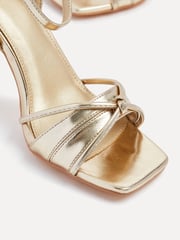 Linzi Gold Nola Strappy Heeled Sandals With Knotted Front Detail - Image 4 of 5