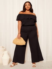 Curves Like These Black Linen Look Bardot Top - Image 3 of 4