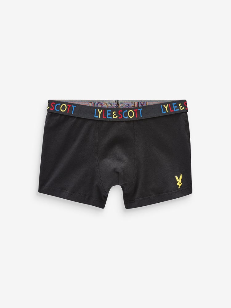 Lyle & Scott Black Nevan Boys Underwear Trunks 3 Pack - Image 2 of 2