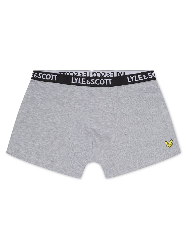 Lyle & Scott Grey Boys Markus Underwear Trunks 3 Pack - Image 4 of 4