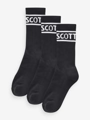 Lyle & Scott Black Jacquard Boys Sports Socks 3 Pack - Image 1 of 2