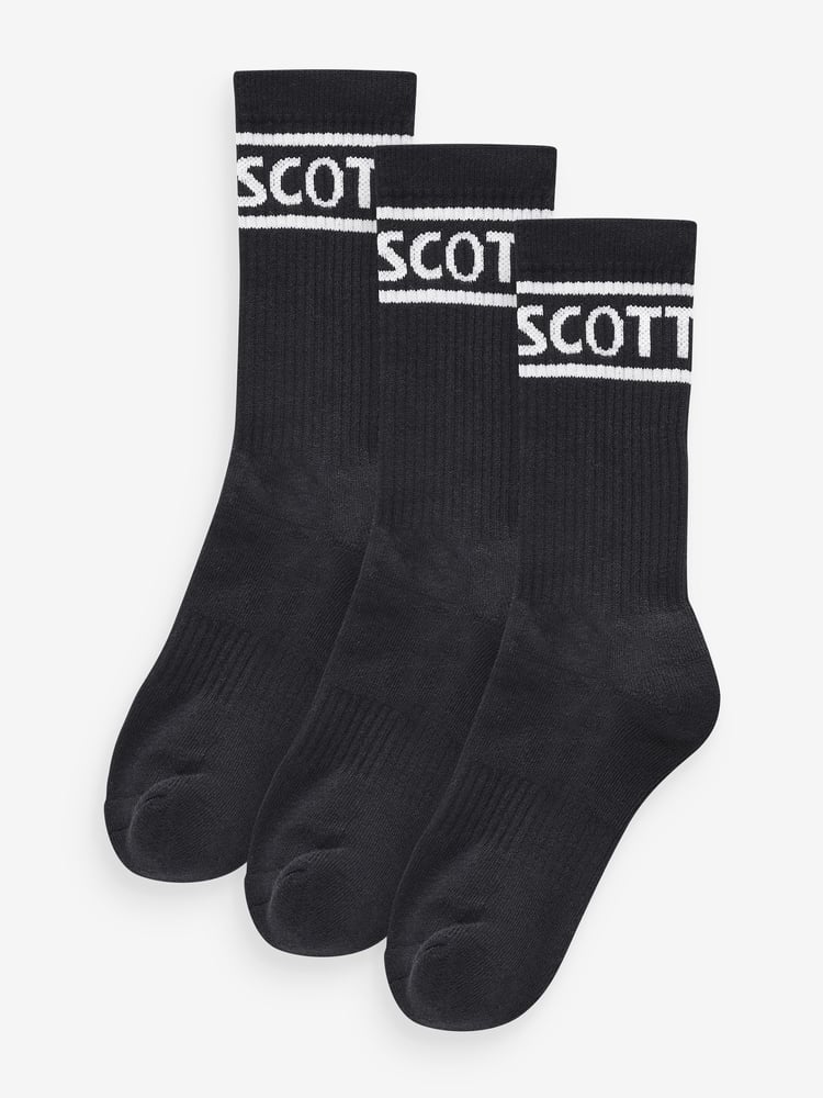 Lyle & Scott Black Jacquard Boys Sports Socks 3 Pack - Image 1 of 2